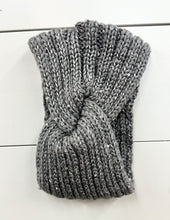 Load image into Gallery viewer, Keep Me Warm Twist Knit Headband Grey