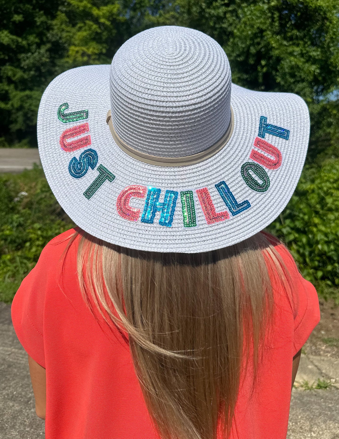 Just Chill Out Braided Floppy Hat White