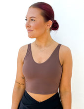 Load image into Gallery viewer, Something Like That Aligned Performance Tank in Chocolate