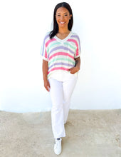 Load image into Gallery viewer, Rearrange My World Striped V-Neck Top