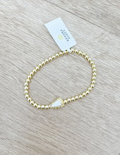 Load image into Gallery viewer, Kendra Scott Cheer Stretch Bracelet in Gold/White MOP