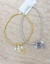 Load image into Gallery viewer, Kendra Scott 2029 Grad Stretch Bracelet in Gold Dichroic Glass