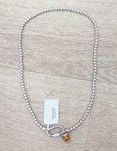 Load image into Gallery viewer, Kendra Scott Football Silver Metal Strand Necklace in White CZ
