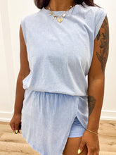 Load image into Gallery viewer, Asking About Me Tank and Lined Split Skirt Set in Blue