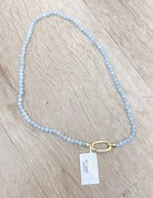 Load image into Gallery viewer, Kendra Scott Emery Beaded Necklace in Gold/Lt. Blue Chlcdny