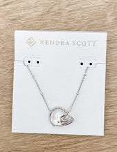 Load image into Gallery viewer, Kendra Scott Football Helmet Pendent Necklace in Silver/Ivory MOP