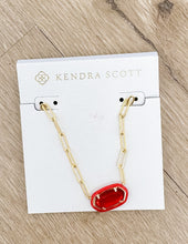 Load image into Gallery viewer, Kendra Scott Elisa Enml Frame Prclp Necklace in Gold/Red Illusion