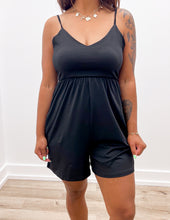 Load image into Gallery viewer, This Is Why Basic Loose Tennis Cami Romper in Black