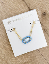 Load image into Gallery viewer, Kendra Scott Elisa Enml Frame Prclp Necklace in Gold/Periwinkle Illusion