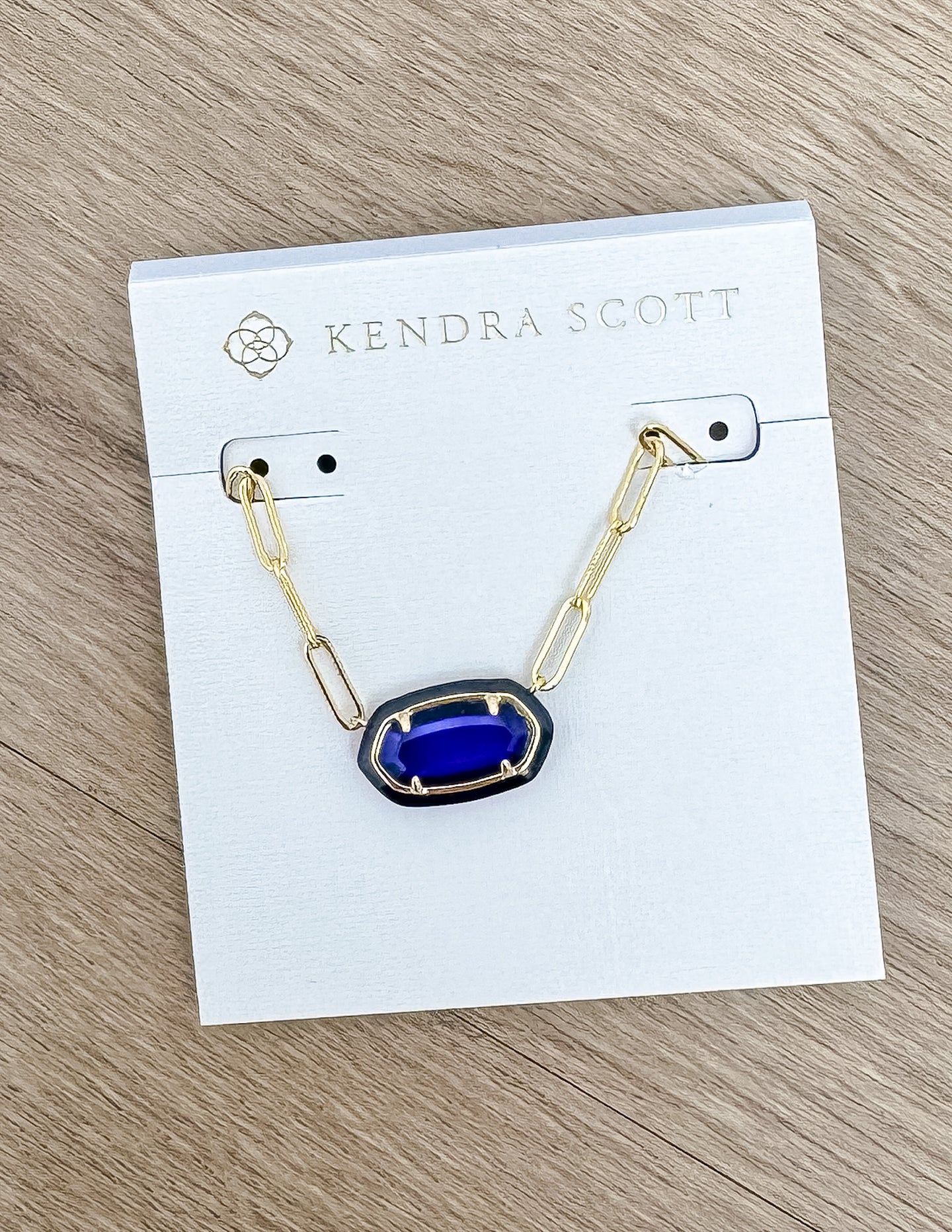 Kendra Scott Elisa Enml Frame Prclp Necklace in Gold/Navy MOP