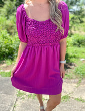 Load image into Gallery viewer, Hammer to the Heart Textured Dress Magenta