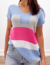Load image into Gallery viewer, Show Yourself Knit V-Neck Top in Sky Blue