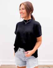 Load image into Gallery viewer, See Forever Mock Neck SS Boxy Sweater in Black