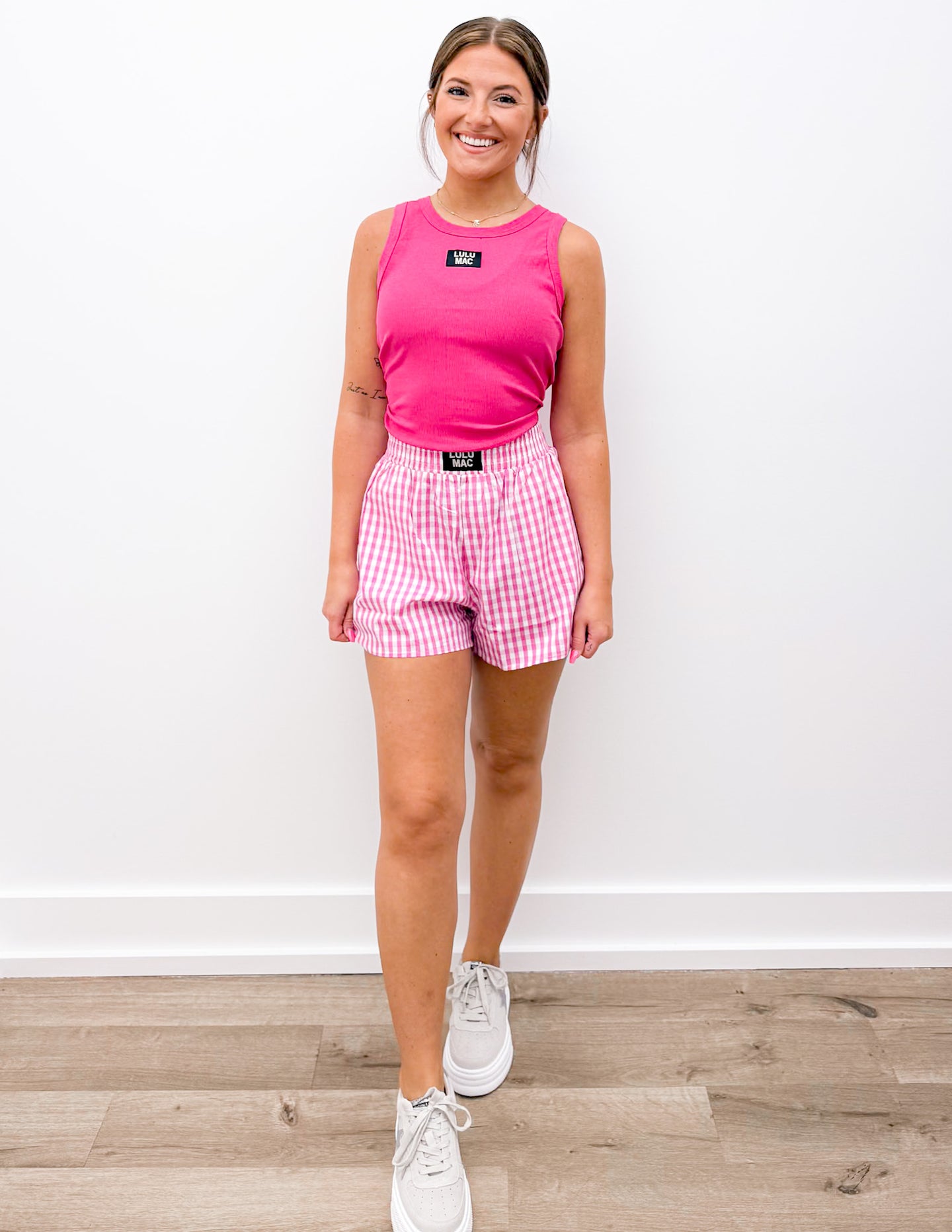 Lulu Mac DD Solid Hot Pink Tank Tops