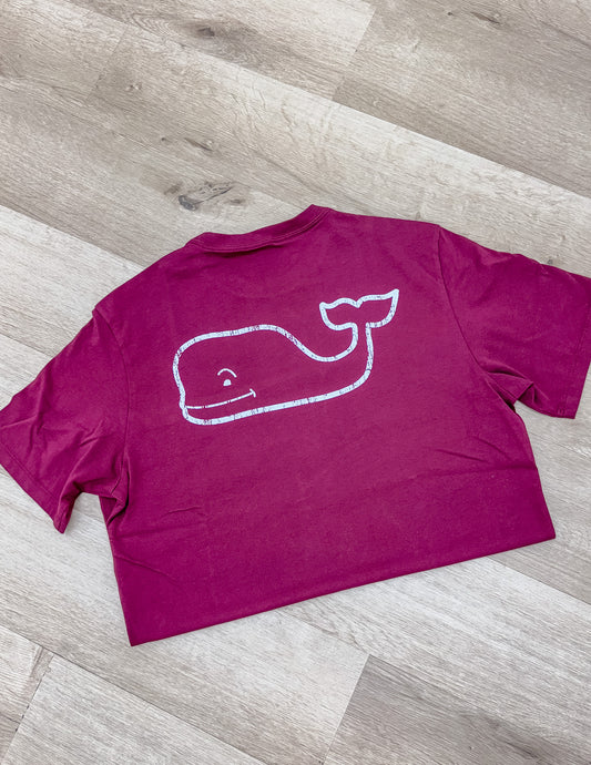 Vineyard Vines Vintage Whale Short Sleeve Tee in Crimson