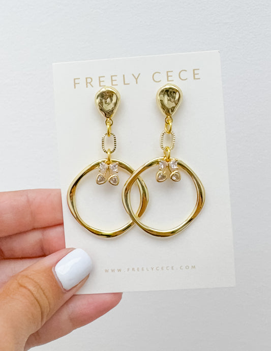 Everyday Baby Bow with a Ring Dangle Earrings