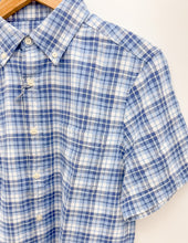 Load image into Gallery viewer, Vineyard Vines Coskata Plaid Island Slub SS Shirt in Coastline