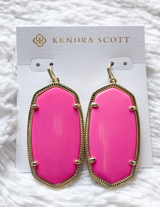 Kendra Scott Danielle Earrings Gold Neon Pink