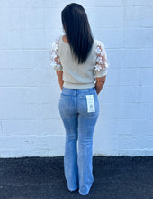 Load image into Gallery viewer, All Night Long High Rise Distressed Flare Jeans