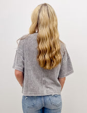 Load image into Gallery viewer, I&#39;ve Been Everywhere Ribbed SS Top in Charcoal