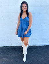 Load image into Gallery viewer, Concert Nights Tiered Denim Dress