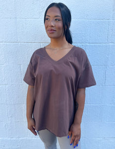 Everything That I Wanted Oversized Reversible Tee Brown Deep