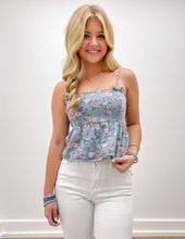 Load image into Gallery viewer, Audrey Printed Denim Bow Top