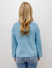 Load image into Gallery viewer, Southern Shirt Women&#39;s Feather Knit Mockneck Sweater in Chalky Blue