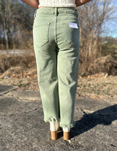 Load image into Gallery viewer, Always Giving High Rise Wide Leg Crop Jeans Olive
