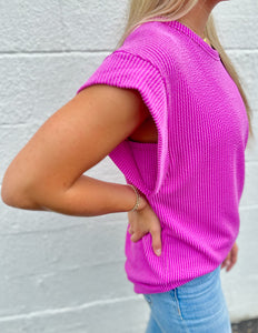 How Forever Feels Ribbed Top Magenta