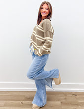 Load image into Gallery viewer, I Can Only Imagine V-Neck Striped Sweater Top