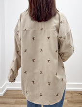 Load image into Gallery viewer, I Am Coming Bow Embroidery Corduroy Top