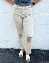 Load image into Gallery viewer, Every Little Step Distressed Jeans Sand Beige