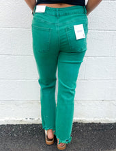 Load image into Gallery viewer, Every Little Step Distressed Jeans Dk Green