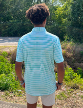 Load image into Gallery viewer, Southern Tide Men&#39;s SS Ryder Heather Bombay Striped Performance Polo