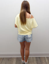 Load image into Gallery viewer, To You French Terry Off Shoulder Top in Lemonilla