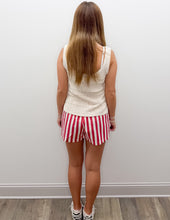 Load image into Gallery viewer, Sweet Summertime Stripe Twill Denim Shorts in Red