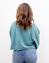 Load image into Gallery viewer, I Need You More Oversized LS Cropped Top in Teal