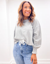 Load image into Gallery viewer, I Need You More Oversized LS Cropped Top in Sleet