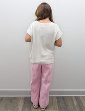Load image into Gallery viewer, That's Mine Washed Striped Wide Leg Pants in Pink Ivory