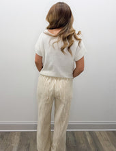 Load image into Gallery viewer, That's Mine Washed Striped Wide Leg Pants in Taupe