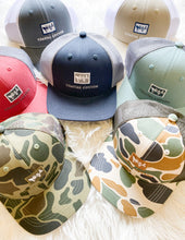 Load image into Gallery viewer, Coastal Cotton Camo and Dark Green Mesh Structured Twill Trucker Cap