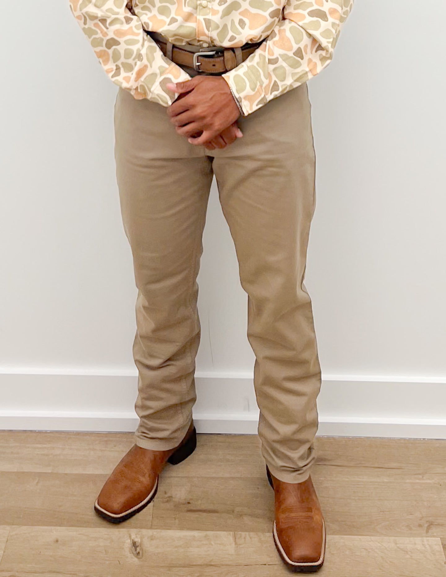 Coastal Cotton Twill Stretch Five Pocket Taupe Pants