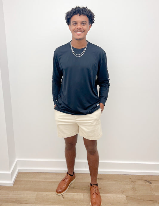 Burlebo Go To Tee Long Sleeve in Midnight Black