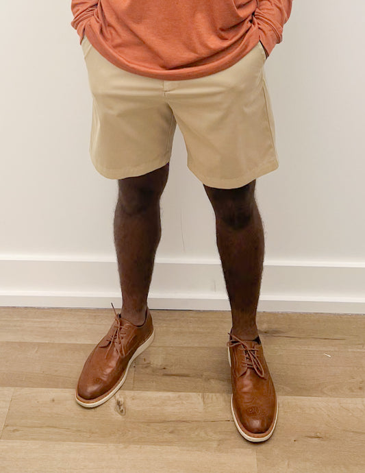 Coastal Cotton Sandstone Performance Shorts