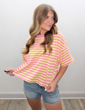 Load image into Gallery viewer, You Look Good Terry SS Top in Pink Lemonade