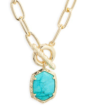 Load image into Gallery viewer, Kendra Scott Daphne Link Chain Necklace Gold Variegated Turquoise