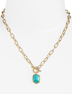 Kendra Scott Daphne Link Chain Necklace Gold Variegated Turquoise