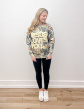 Load image into Gallery viewer, Jesus Loves You Heavyweight Camo Crew