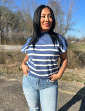 Load image into Gallery viewer, Keep On Giving Striped Top Denim